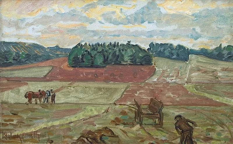Leopold von Kalckreuth - Al lavoro sul campo
